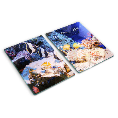 Tabla de cortar de cristal Mundo submarino con peces