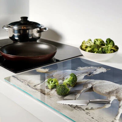 Tabla de cortar Caballos blancos en fuga