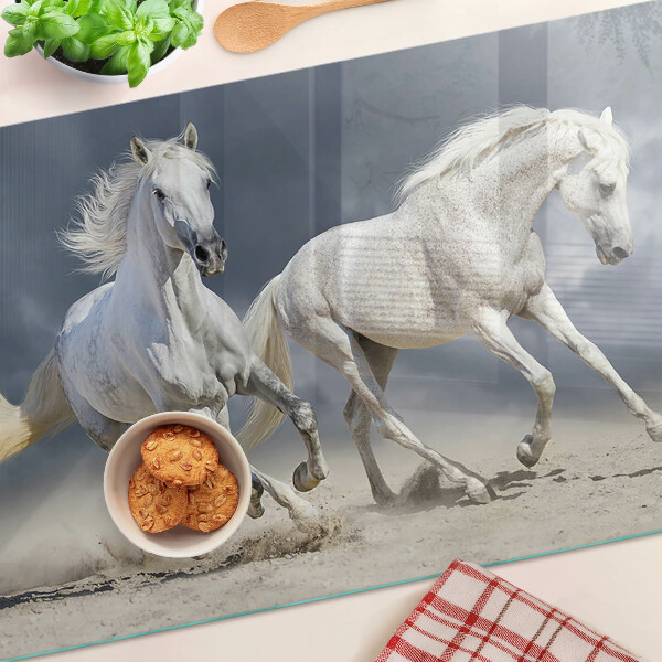 Tabla de cortar Caballos blancos en fuga