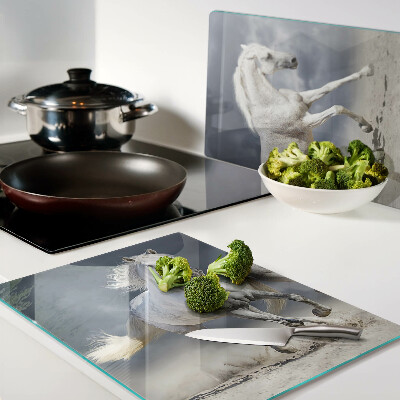 Tabla de cortar Caballos blancos en fuga