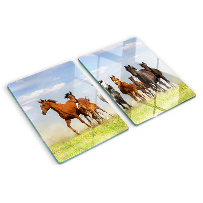 Tabla para cortar Caballos al galope en el prado