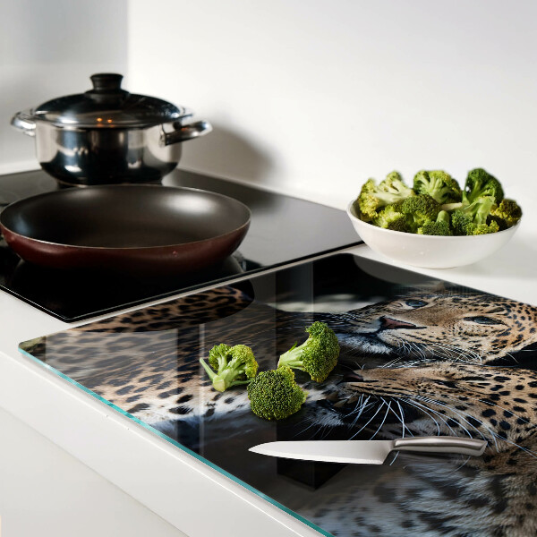 Szklana deska kuchenna Gepardy na ciemnym tle