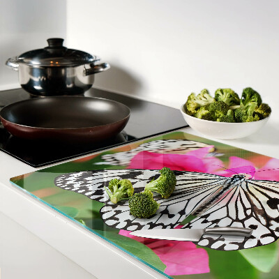 Deska kuchenna szklana Motyl na kwiatach