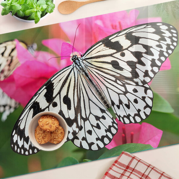 Deska kuchenna szklana Motyl na kwiatach