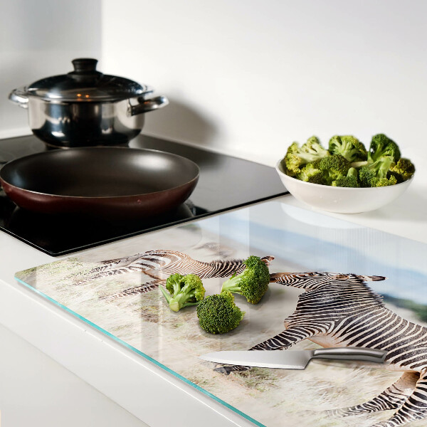 Tabla de cortar Cebras en el prado