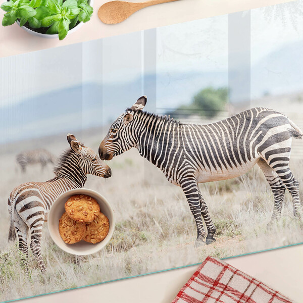 Tabla de cortar Cebras en el prado