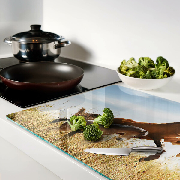 Tabla de cocina Caballos en un prado al sol