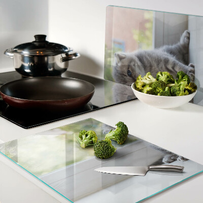 Deska kuchenna szklana Kotek na parapecie