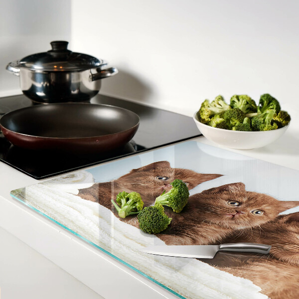 Tabla de cocina Tres gatos marrones