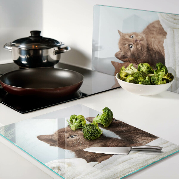 Tabla de cocina Tres gatos marrones