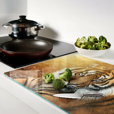 Tabla de cortar de cristal Tigre bajo los rayos del sol