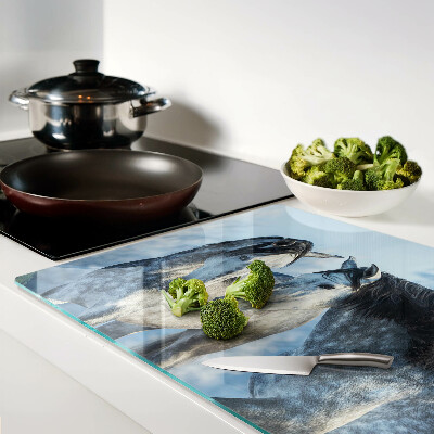 Tabla de cocina Caballos en un paisaje invernal