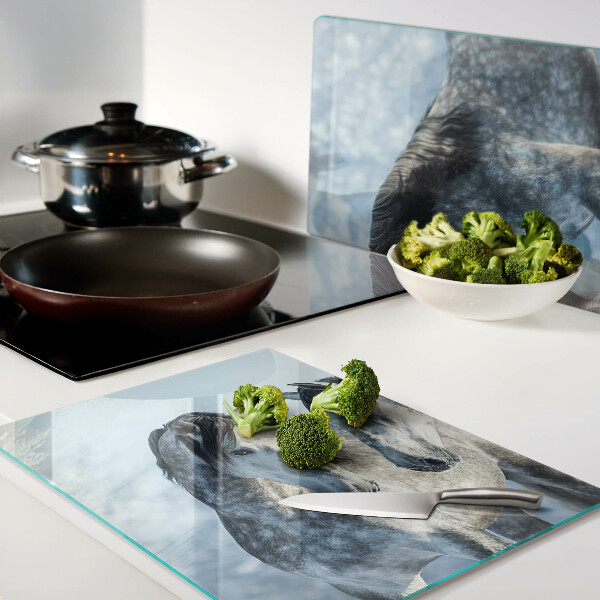 Tabla de cocina Caballos en un paisaje invernal