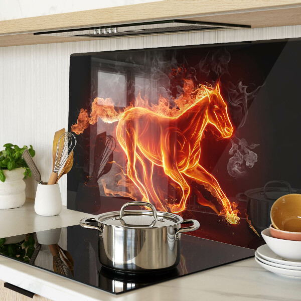Szklana deska kuchenna Płonący koń