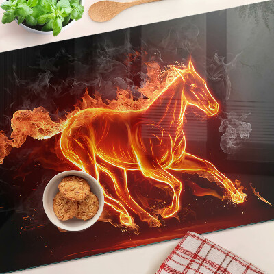 Tabla para cortar Caballo en llamas