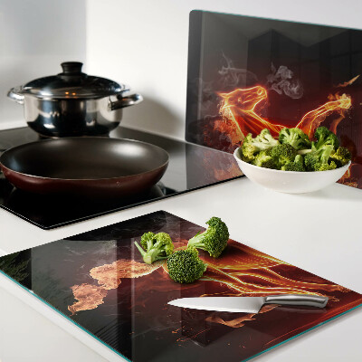 Tabla para cortar Caballo en llamas