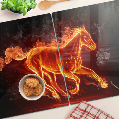 Tabla para cortar Caballo en llamas