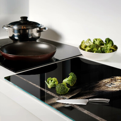 Szklana deska kuchenna Lew na ciemnym tle