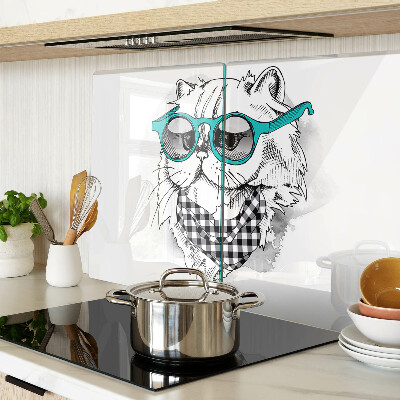 Tabla para cortar Dibujo de un gato con gafas de sol.