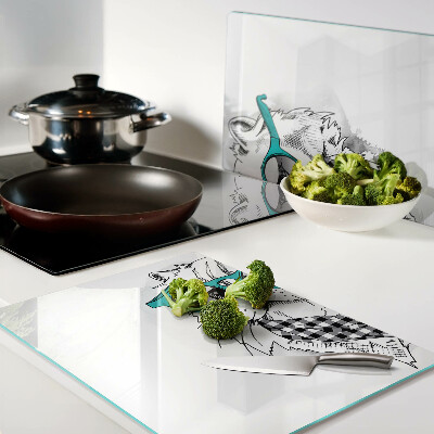 Tabla para cortar Dibujo de un gato con gafas de sol.