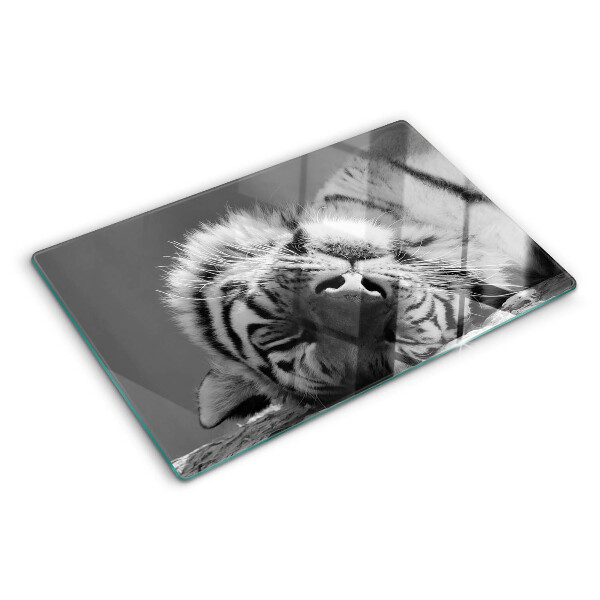 Tabla de cortar Tigre en blanco y negro