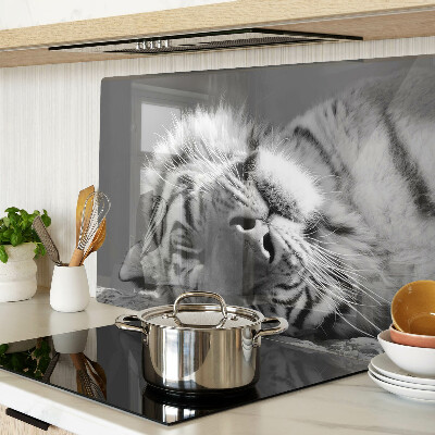 Tabla de cortar Tigre en blanco y negro