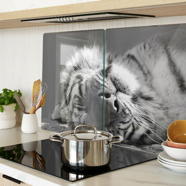 Tabla de cortar Tigre en blanco y negro