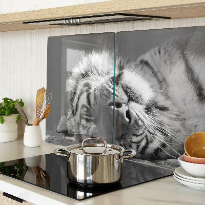 Tabla de cortar Tigre en blanco y negro