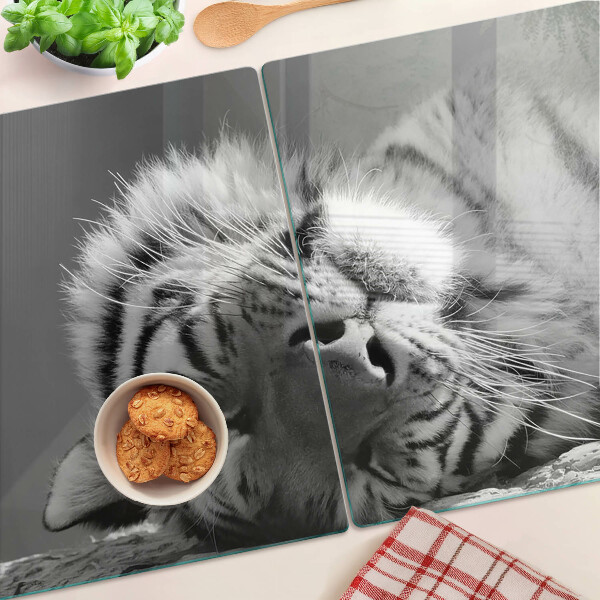 Szklana deska kuchenna Tygrys w czerni i bieli