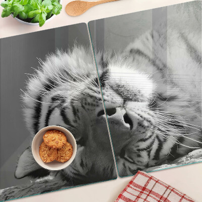 Tabla de cortar Tigre en blanco y negro