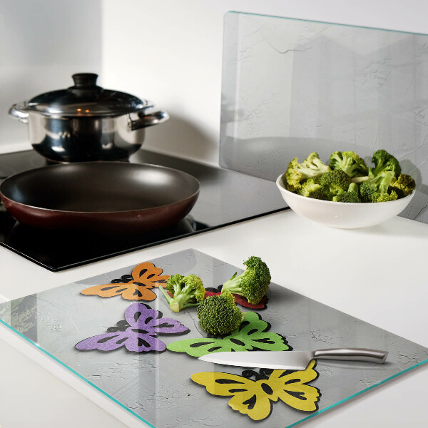 Szklana deska do krojenia Motyw kolorowych motyli