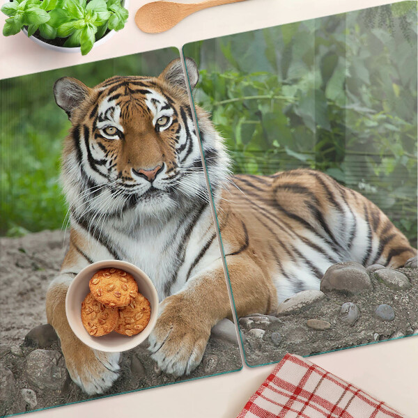 Tabla de cocina Tigre en su hábitat natural