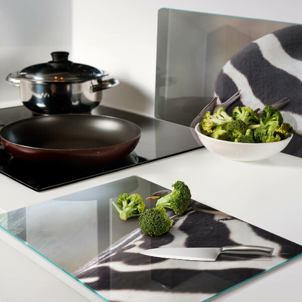 Tabla de cortar de cristal Pájaros en una cebra