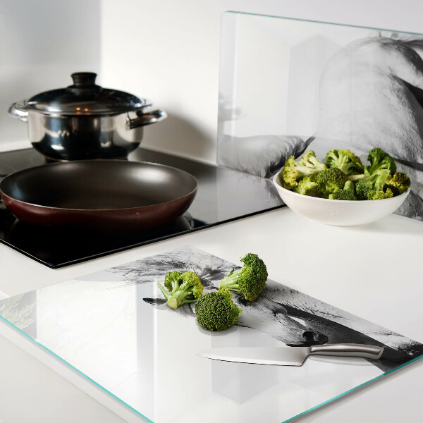 Tabla de cocina Caballo en blanco y negro