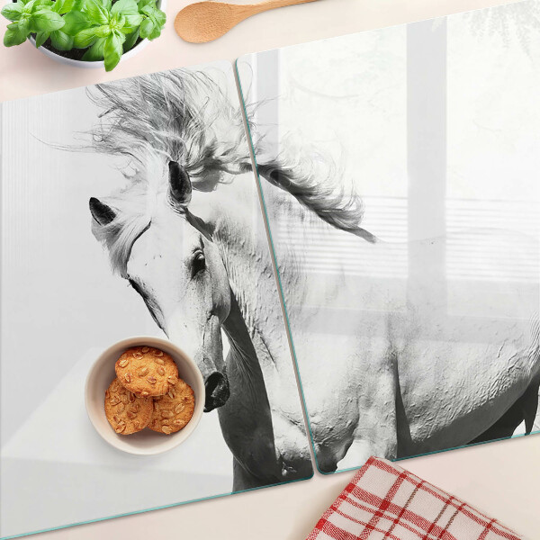 Tabla de cocina Caballo en blanco y negro
