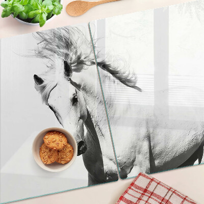 Tabla de cocina Caballo en blanco y negro