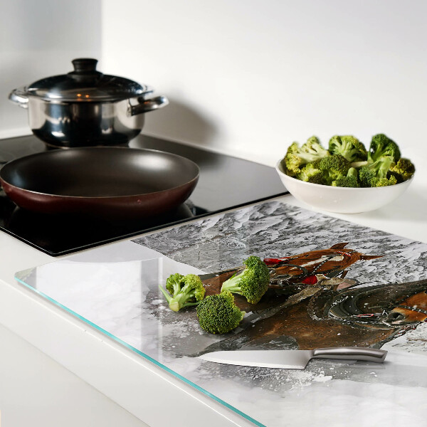 Tabla de cocina Caballos de tiro en la nieve