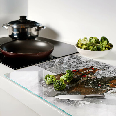 Tabla de cocina Caballos de tiro en la nieve