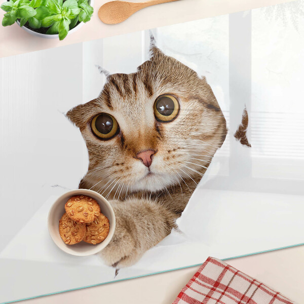 Szklana deska do krojenia Kot wychodzący z dziury