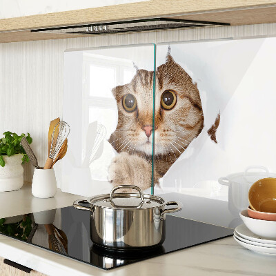 Tabla para cortar Un gato saliendo de un agujero