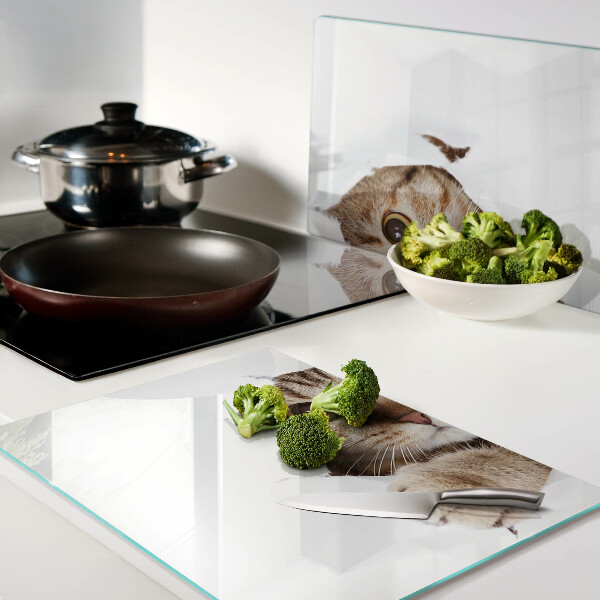 Szklana deska do krojenia Kot wychodzący z dziury