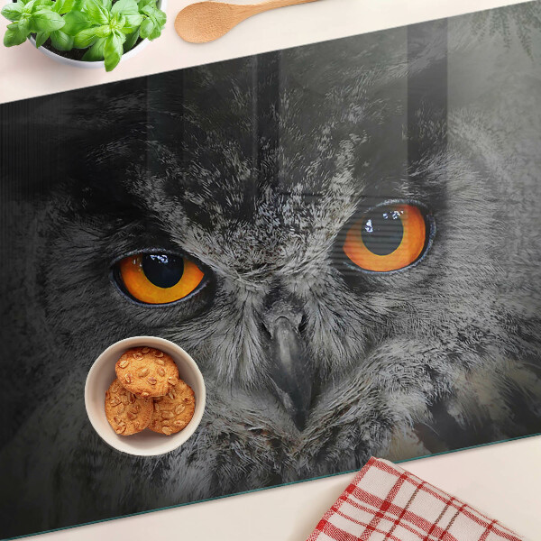 Tabla de cocina Búho con ojos naranjas