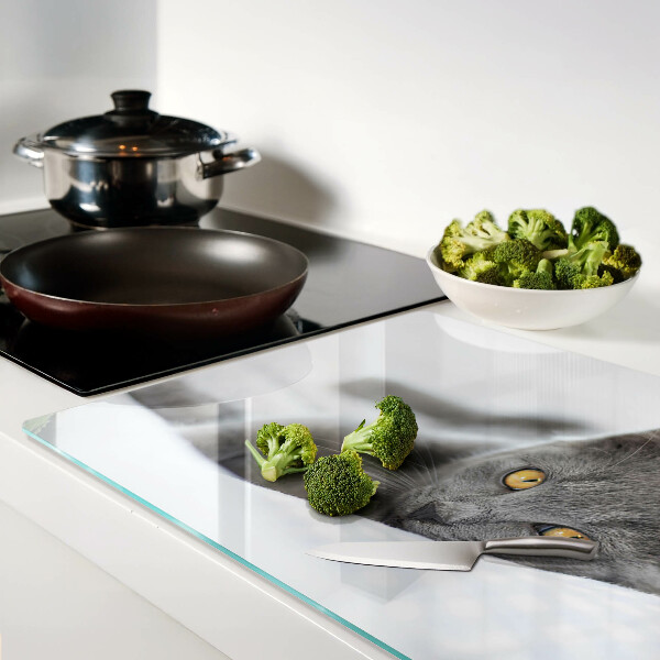 Deska kuchenna szklana Kot z żółtymi oczami