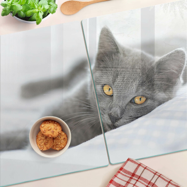 Tabla para cortar Un gato con ojos amarillos
