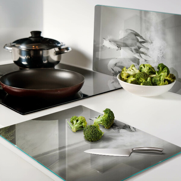 Szklana deska do krojenia Konie w wodzie