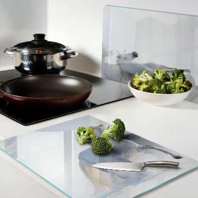 Szklana deska kuchenna Dwa białe konie w szaleńczym galopie