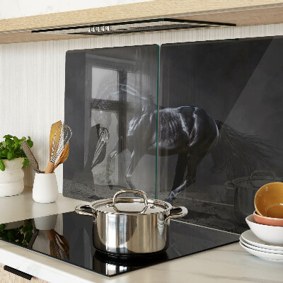 Szklana deska kuchenna Czarny koń w ruchu
