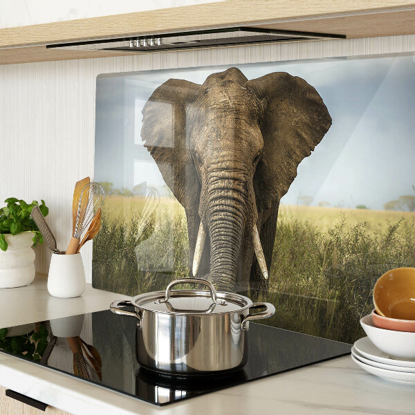 Tabla de cortar de cristal Un elefante con la sabana africana como telón de fondo