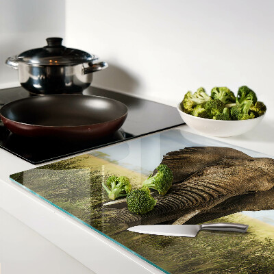 Tabla de cortar de cristal Un elefante con la sabana africana como telón de fondo