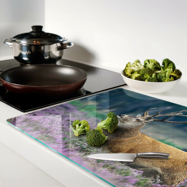 Tabla de cocina Ciervos en un paisaje de lavanda